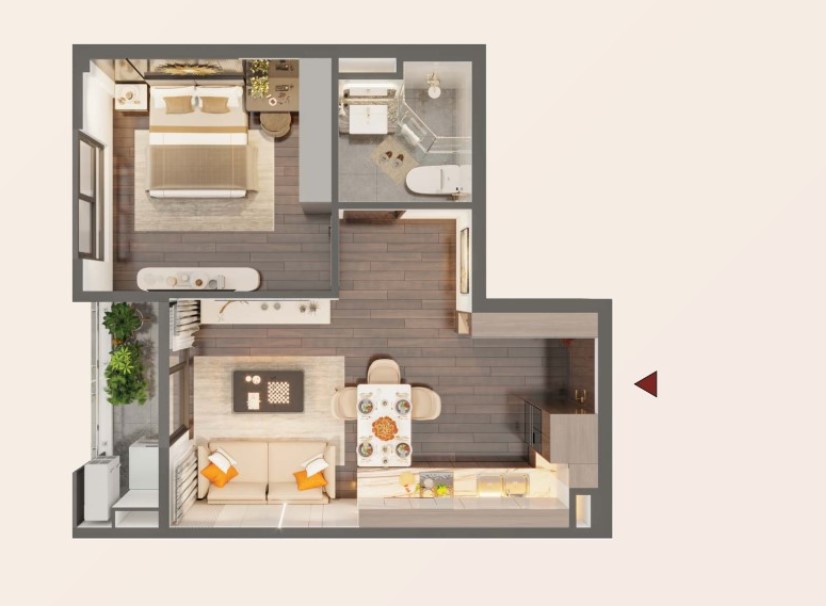 Căn hộ 1 phòng ngủ chung cư Harbor Crown Hải Phòng – Nhỏ gọn, hiện đại, tối ưu chi phí