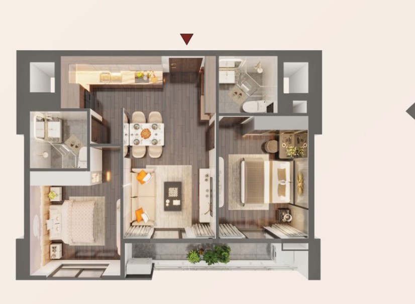 Căn hộ 2 phòng ngủ - Lựa chọn phổ biến của các gia đình trẻ